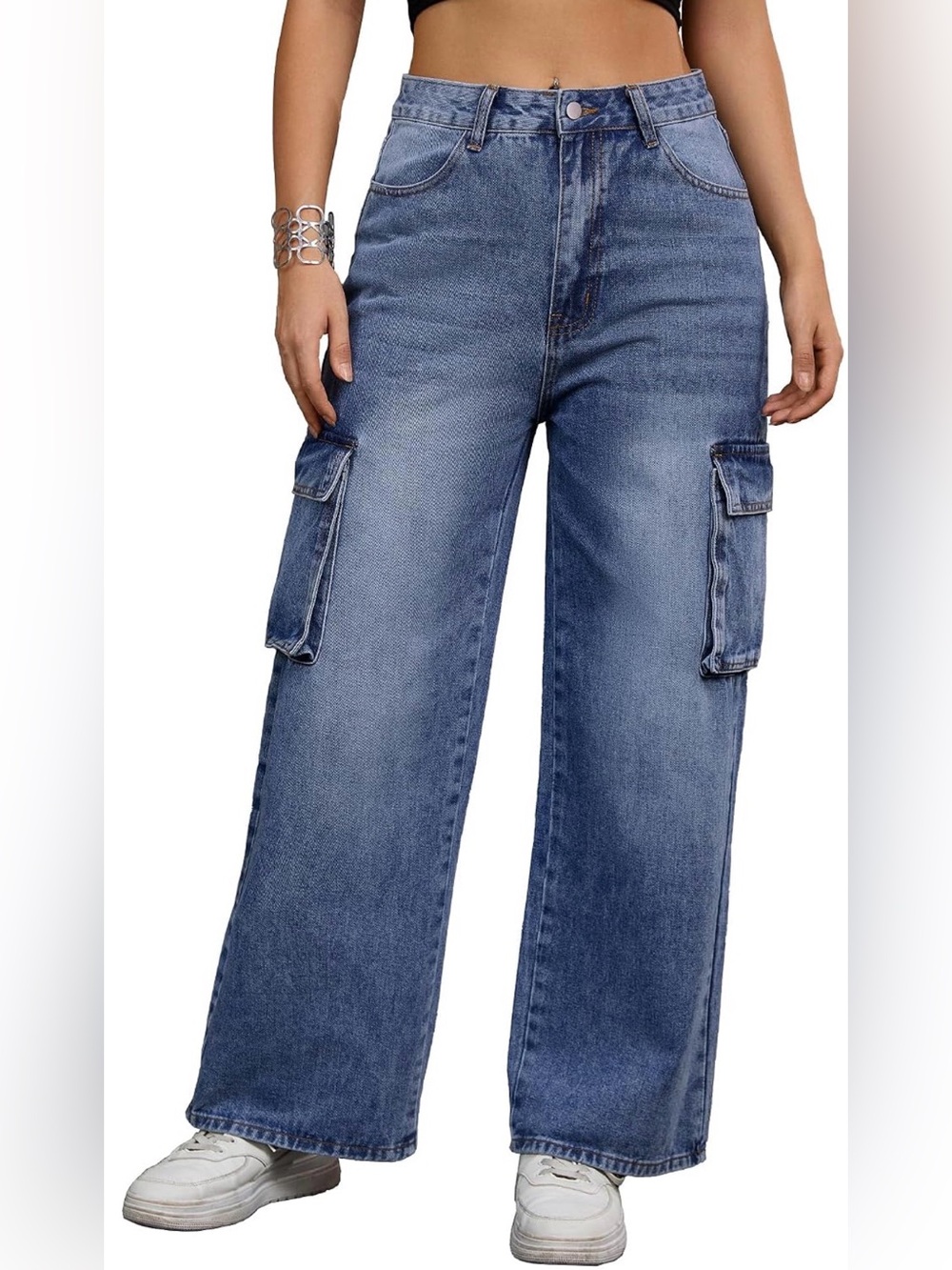 CiMUK Women’s Cargo Jeans size M